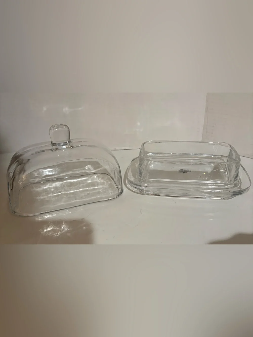 Abbott Glass Butter Dish with Dined Lid